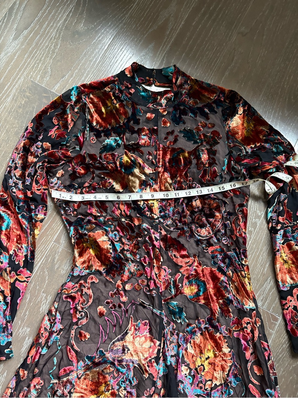 NEW! Free People Bali Painterly Paisley Velvet Maxi Dress size M - Picture 6 of 8